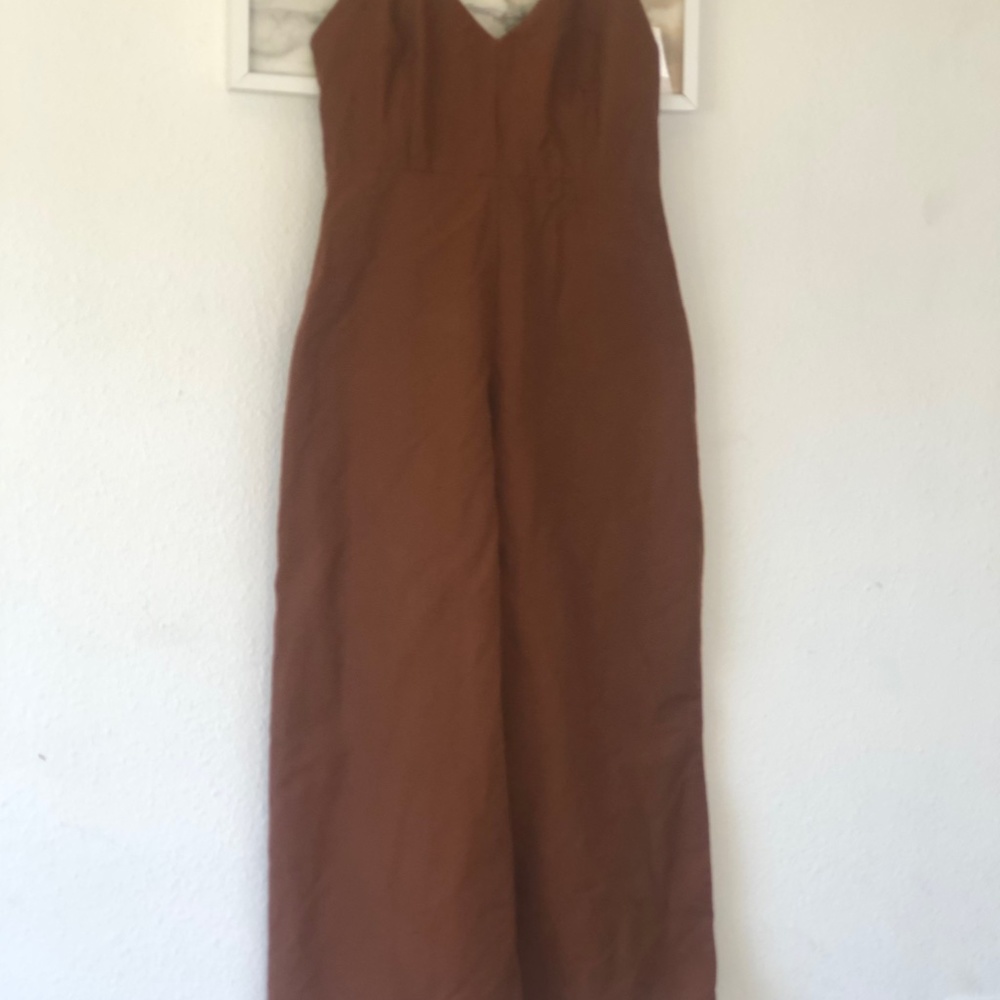 Ali Golden Grosgrain Jumpsuit in Caramel